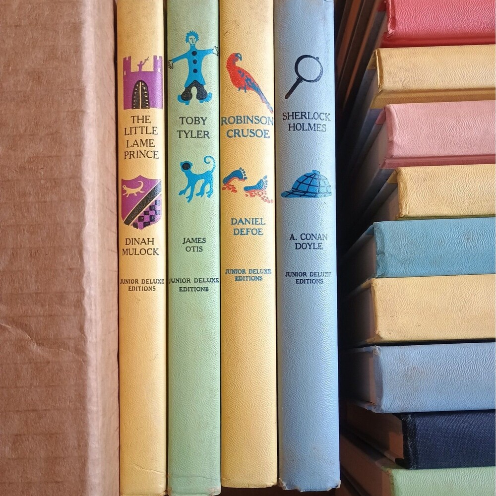 Vintage 1940s 1950s Junior Deluxe Edition Books Lot of 20 HC Children's Classics - Picture 2 of 11